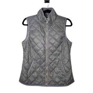 Old Navy Women's Quilted Zip-Up Vest with Pockets, Gray, Small